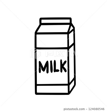 Simple milk carton illustration material 124080546