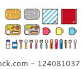 Colorful school lunch illustration set 124081037