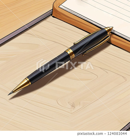 A black and gold pen that stands out in business situations A black and gold pen that stands out in business situations 124081044