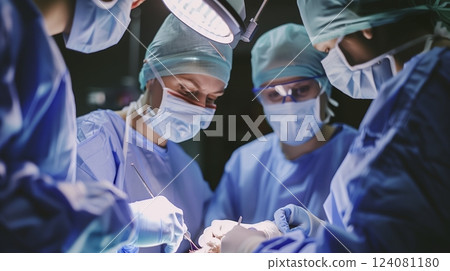 Scientists perform delicate surgery on a small animal, ensuring its well-being at every step. Scientists perform delicate surgery on a small animal, ensuring its well-being at every step. 124081180