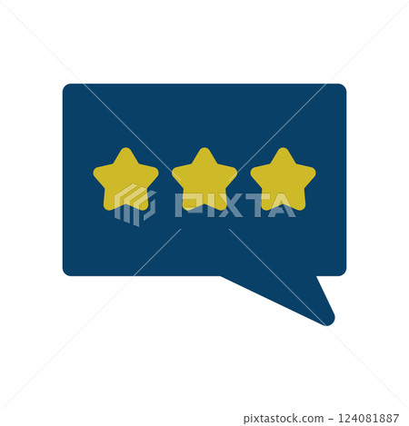 Icon illustration with a star in a speech bubble Icon illustration with a star in a speech bubble 124081887