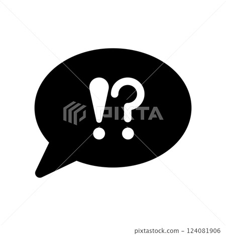 Icon illustration with a surprised and question mark in a speech bubble 124081906