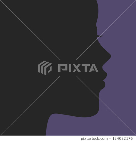 Woman face abstract silhouette close up. Vector illustration 124082176