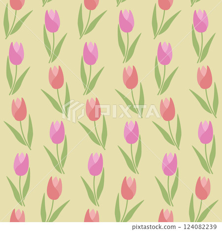Scandinavian style tulip seamless pattern Scandinavian style tulip seamless pattern 124082239