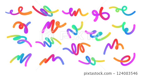Template with colorful gradient squiggles shapes. 124083546