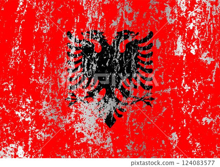 Albania flag with grunge effect. Albania flag with grunge effect. 124083577