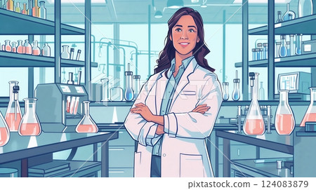 A scientist-turned-politician passionately advocates for more science funding at a bustling research lab. A scientist-turned-politician passionately advocates for more science funding at a bustling research lab. 124083879