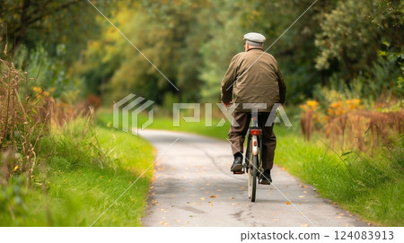 An elderly man rides his bicycle, enjoying freedom and security thanks to his state pension. An elderly man rides his bicycle, enjoying freedom and security thanks to his state pension. 124083913