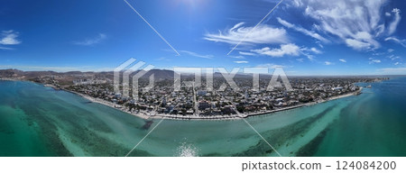 La Paz city, bcs, baja california sur mexico, aerial panorama 124084200