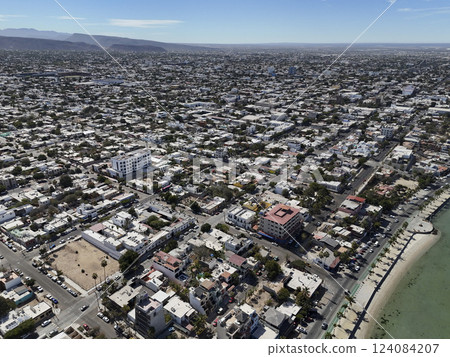 La Paz city, bcs, baja california sur mexico, aerial panorama 124084207