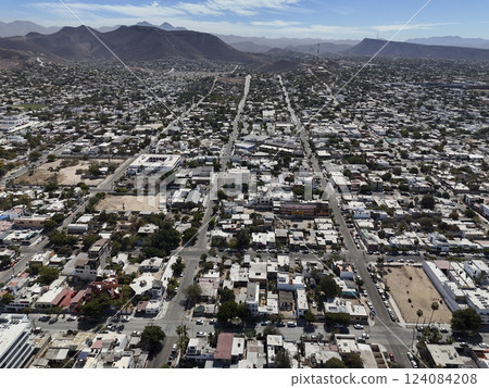 La Paz city, bcs, baja california sur mexico, aerial panorama 124084208