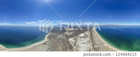 Road to punta arena la ventana bcs baja california sur mexico aerial panorama landscape 124084215