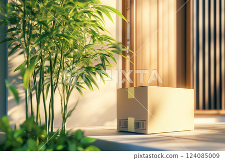 入口旁送貨的圖片（白天，現代家居） 124085009