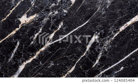 texture glossy surface of black marble slab 124085404