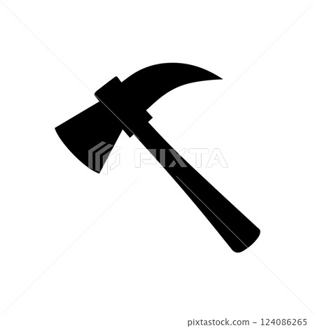 Axe icon. Black icon isolated on transparent background. Axe simple silhouette. Web site page and mobile app design vector element. 124086265