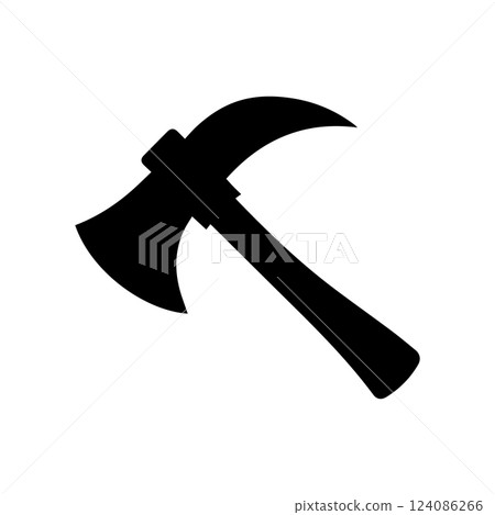 Axe icon. Black icon isolated on transparent background. Axe simple silhouette. Web site page and mobile app design vector element. 124086266