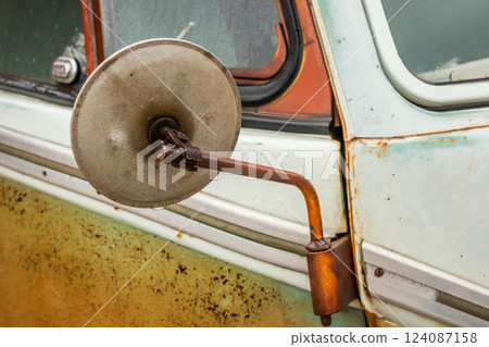 Car body deterioration and rust, dents Car body deterioration and rust, dents 124087158