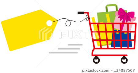 Sale decoration. Bargain sale material. Discount and bargain sale decoration for advertisements and flyers. 124087507