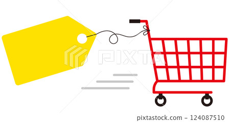 Sale decoration. Bargain sale material. Discount and bargain sale decoration for advertisements and flyers. 124087510