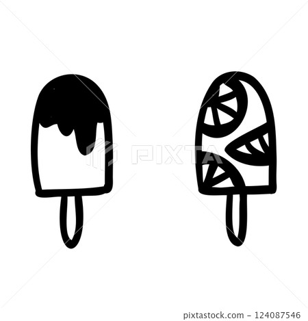 Simple ice cream illustration material 124087546