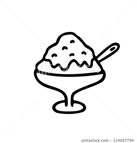 簡單刨冰插圖素材 124087794