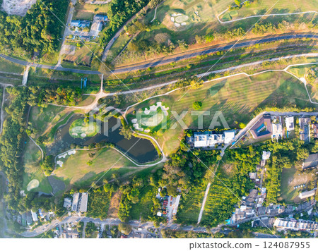 Aerial view green golf field in Kathu district Phuket Thailand 124087955