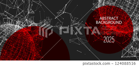 Abstract geometric 3d sphere made of points and lines. Futuristic technology style. Abstract geometric 3d sphere made of points and lines. Futuristic technology style. 124088516