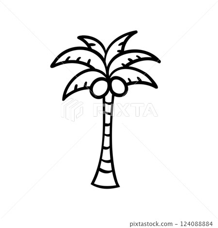 Simple palm tree illustration material 124088884