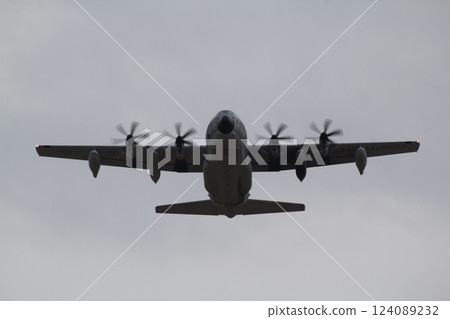 KC130J tanker taking off from Yokota Air Base 124089232