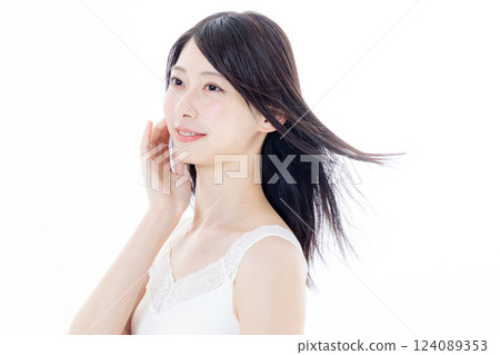 護膚圖像的年輕女子 124089353