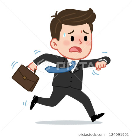 一名上班族因為要遲到了而奔跑 124091901