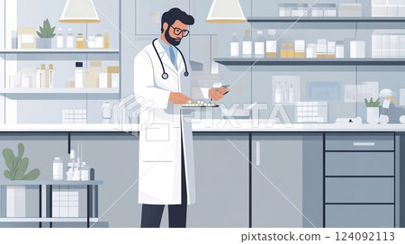 A Dedicated Physician Methodically Prepares Medication in a Modern Clinical Setting with Emphasis on Patient Safety and Care in a Bright, Sterile Environment A Dedicated Physician Methodically Prepares Medication in a Modern Clinical Setting with Emphasis on Patient Safety and Care in a Bright, Sterile Environment 124092113
