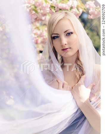 spring portrait with kerchief 124092709