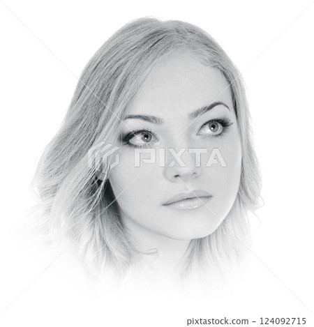 Black and white woman portrait 124092715
