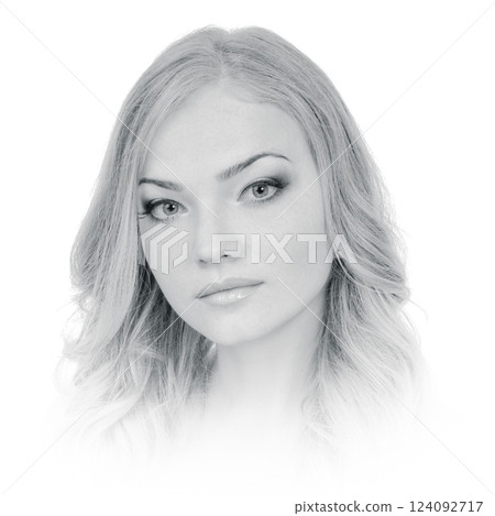 Black and white woman portrait 124092717