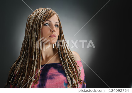 girl with an african plaits girl with an african plaits 124092764