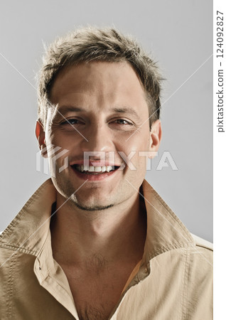 Male smile portrait Male smile portrait 124092827