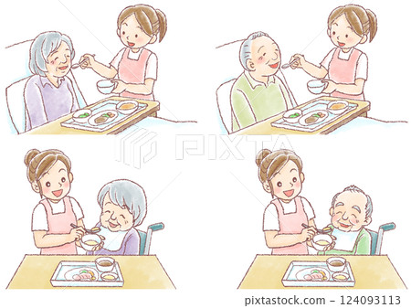 Nursing care_Meal assistance_Set Nursing care_Meal assistance_Set 124093113