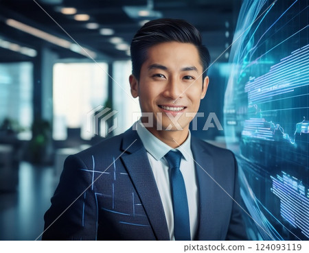 Male businessman AI generation 124093119