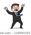 一位驚訝的商人的插圖 124093165