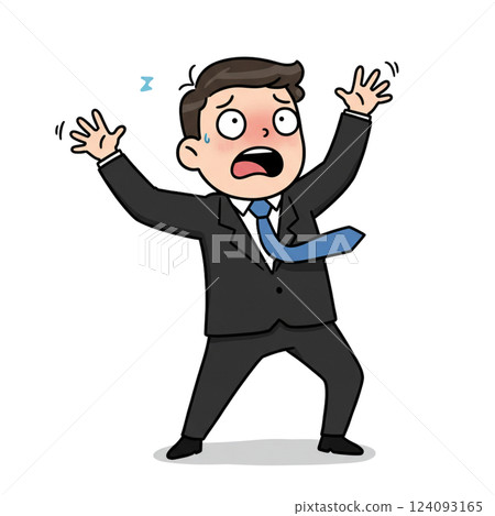 一位驚訝的商人的插圖 一位驚訝的商人的插圖 124093165