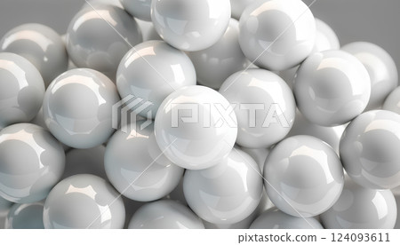 Blank white christmas tree ball with silver mount stack mockup. Blank white christmas tree ball with silver mount stack mockup. 124093611