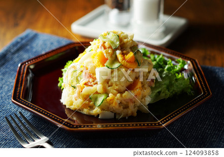 Potato salad with eggs Potato salad with eggs 124093858