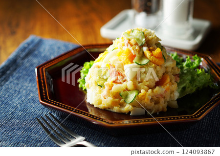 Potato salad with eggs Potato salad with eggs 124093867