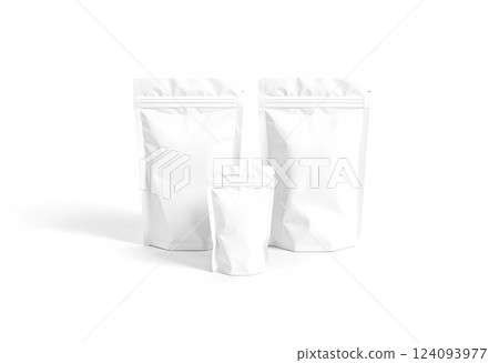 Blank white doypack mock up isolated. 124093977