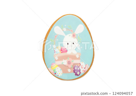 Easter gingerbread isolated on white background. Sweet Easter concept, greeting card Easter gingerbread isolated on white background. Sweet Easter concept, greeting card 124094057