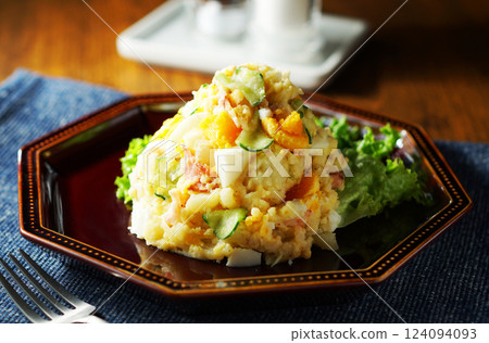 Potato salad with eggs Potato salad with eggs 124094093