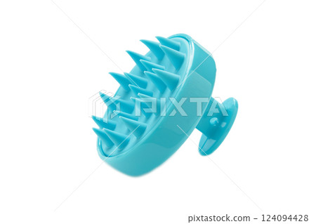 Brush for hair growth stimulating brush. Massage brush isolated on white background Brush for hair growth stimulating brush. Massage brush isolated on white background 124094428