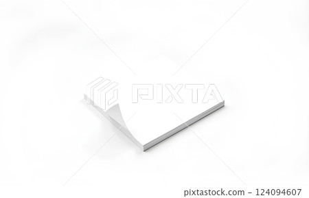 Blank white opened rectangular journal mockup, isolated. 124094607
