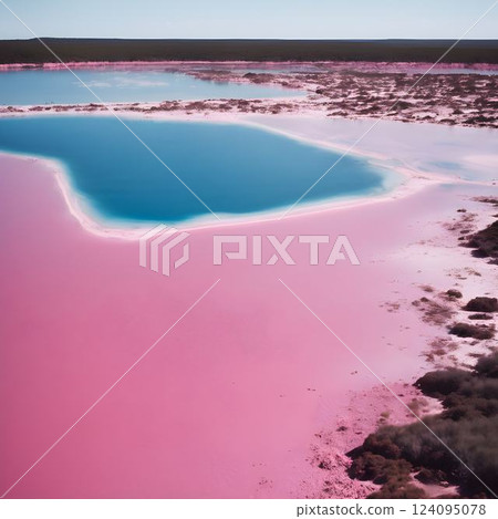 Bright Horizons: Lake Hillier Unique Colors 124095078